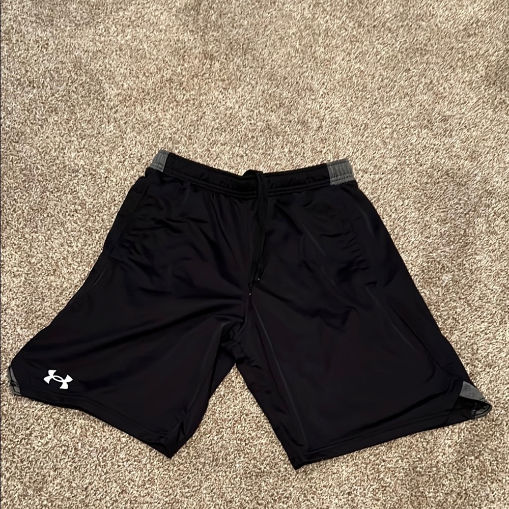 Under Armour Black Athletic Shorts with Elastic Waistband